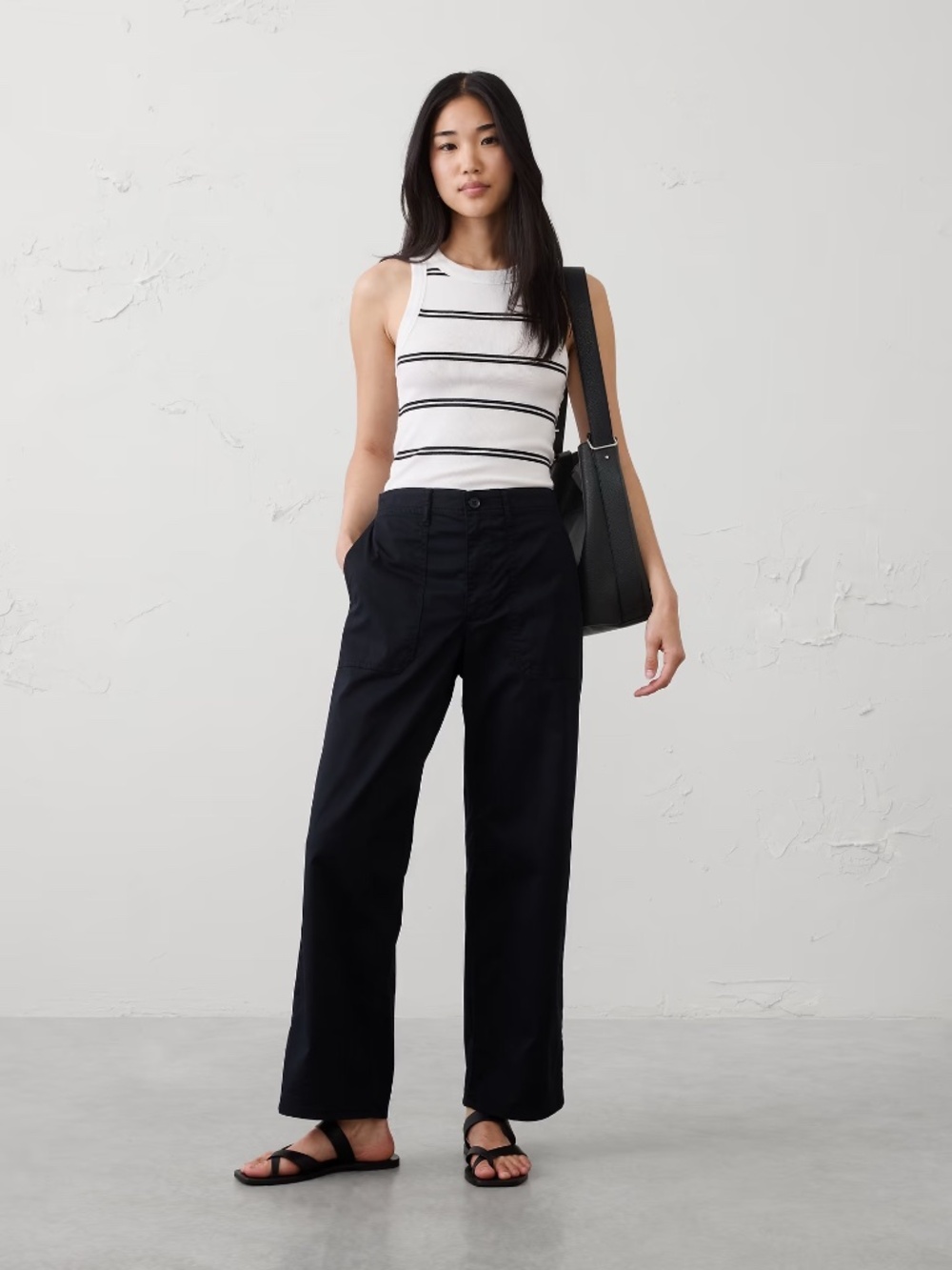 NWT Banana Republic Straight High-Rise Utility Pants // Black